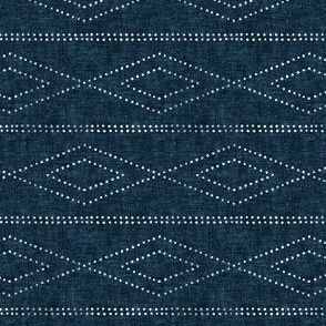 (small scale) diamond stripes - boho home decor - dark blue - LAD23