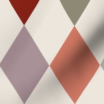 Large Autumn Harlequin Grid / Colorful Harlequin Diamond Fabric /  Colorful Circus Fabric