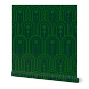 Art Deco Arches Emerald Green