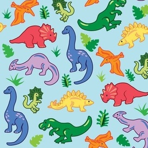 colorful friendly dino pals