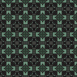Boho patchwork check - evening emerald 