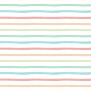 small scale painted stripe - retro rainbow