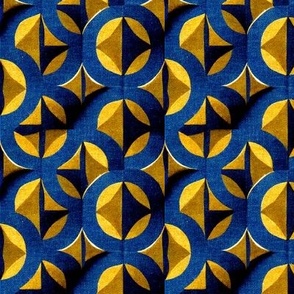 circles and triangles in royal blue & butter yellow