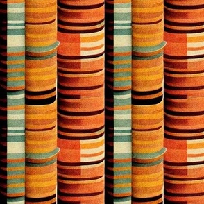 cylindrical shapes in orange and turquoise