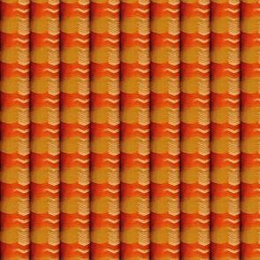 cylindrical shapes in warm 70s colours