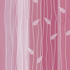 abstract lines  and leaves on a color gradient - mauve / Fandango / Cyclamen