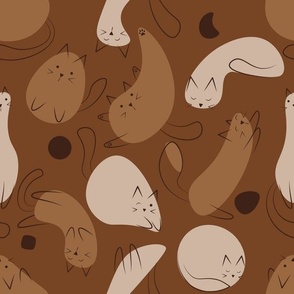 Chocolate Kitty Blobs - Large Scale