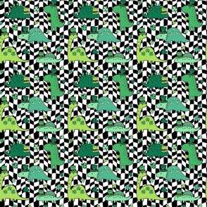 Lucky Dinos Groovy Bright Checker BG - Small Scale