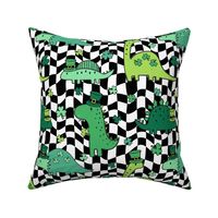 Lucky Dinos Groovy Bright Checker BG - Large Scale
