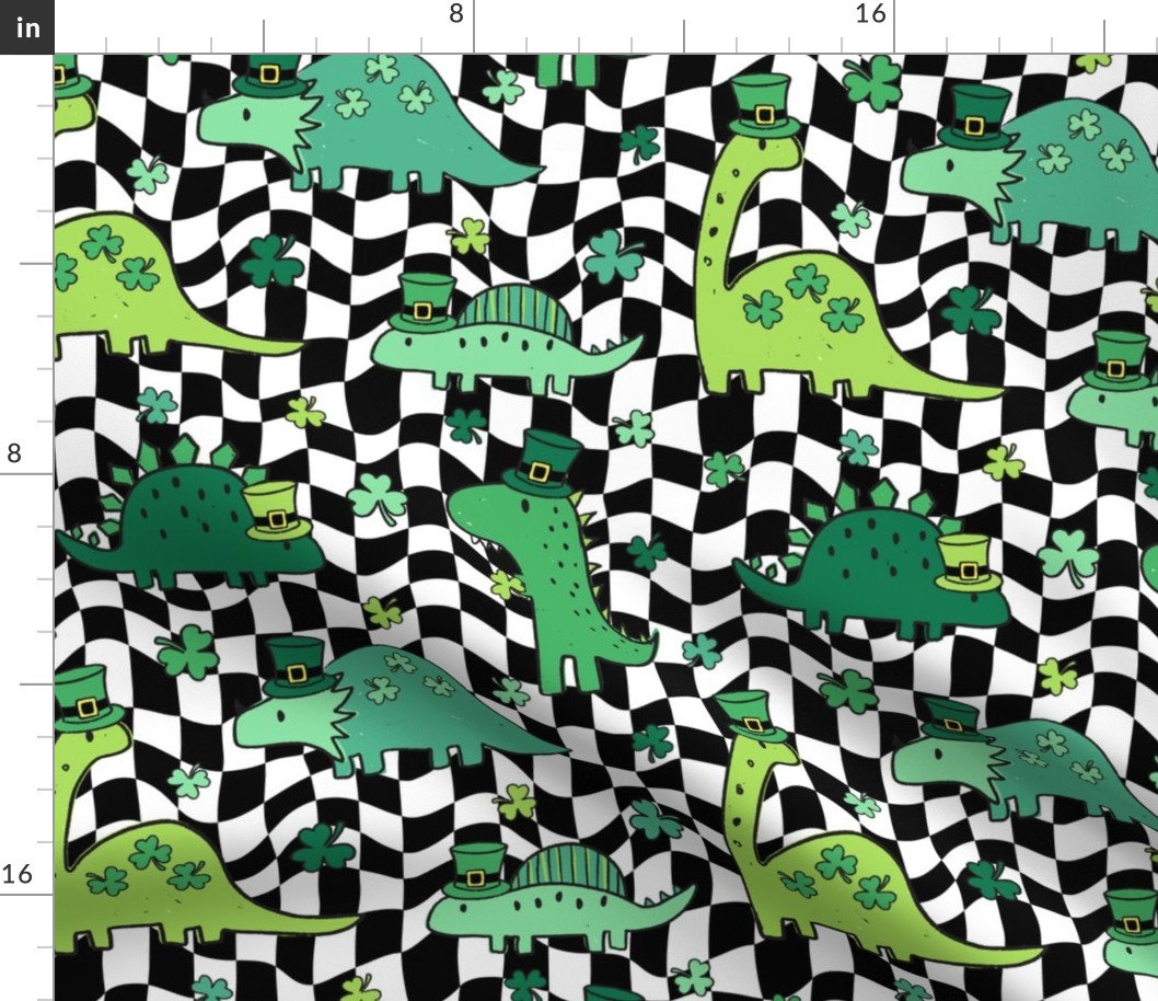 Lucky Dinos Groovy Bright Checker BG - Large Scale