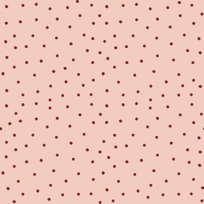 Polka Dot Party  - Deep Ruby Red on Pale Dogwood Pink- Chinese New Year Edition