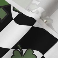 Lucky Irish Dinos Muted Green Checker BG Rotated - XL Scale