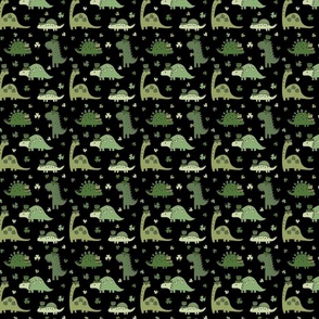 Lucky Irish Dinos Muted Green Black BG - XS Scale