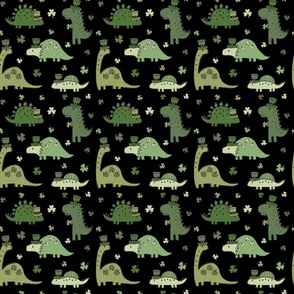 Lucky Irish Dinos Muted Green Black BG - Small Scale