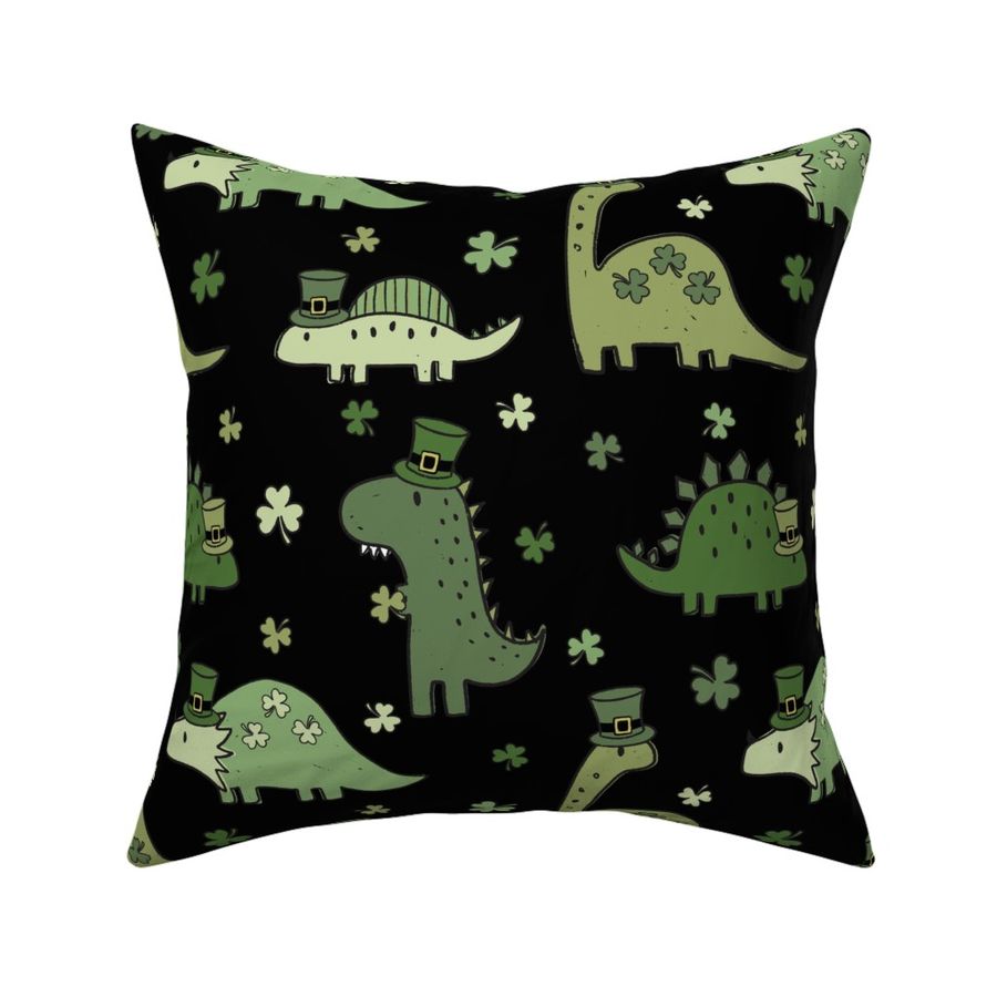 Lucky Irish Dinos Muted Green Black BG - Large Scale