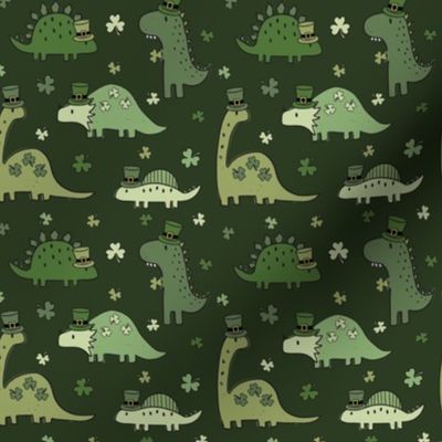 Lucky Irish Dinos Muted Green Green BG - XS Scale