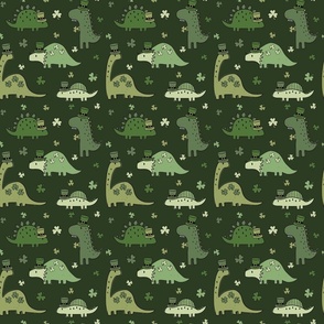 Lucky Irish Dinos Muted Green Green BG - Small Scale