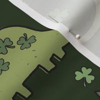 Lucky Irish Dinos Muted Green Green BG - Large Scale