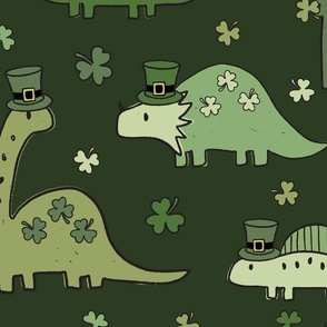 Lucky Irish Dinos Muted Green Green BG - XL Scale
