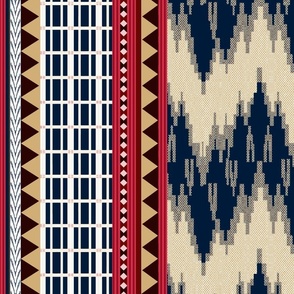 Tribal Native American Style Navajo Weaving Look with Border