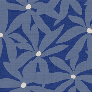 Ora - Boho Floral Blue | jumbo scale ©designsbyroochita