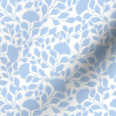 Floral Blue Trellis in White Background