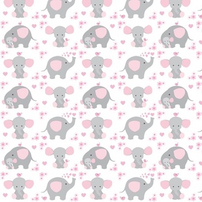 Pink Safari Elephant Baby Girl Nursery MEDIUM SIZE