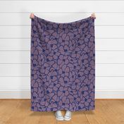 Empoe - Floral overlapped Blue and Purple | jumbo scale ©designsbyroochita