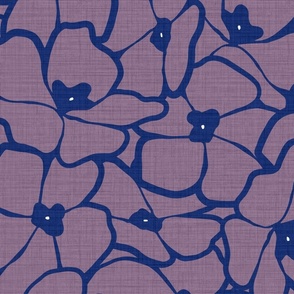Empoe - Floral overlapped Blue and Purple | jumbo scale ©designsbyroochita