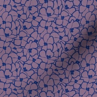 Empoe - Floral overlapped Blue and Purple | ditsy scale ©designsbyroochita