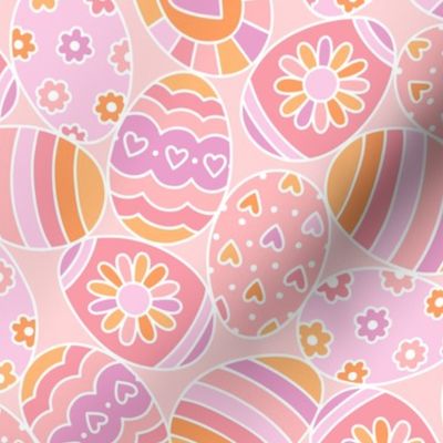 Cute Easter Eggs: Pink Purple Orange (Medium Scale)