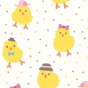 Spring Chicks in Hats (Large Scale)