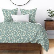 Country Floral on Teal (Extra Large Scale)