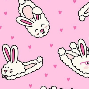 Bunny Slippers on Pink (Large Scale)