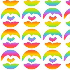 Heart Hands: Rainbow & White (Medium Scale)