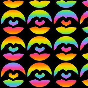 Heart Hands: Rainbow & Black (Medium Scale)
