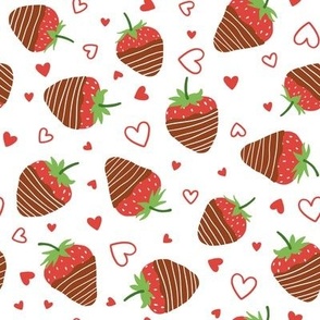 Chocolate Dipped Red Strawberries on White (Large Scale)