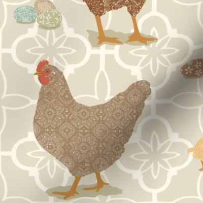 chicken wallpaper ivory background