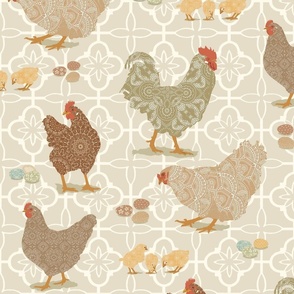 chicken wallpaper ivory background