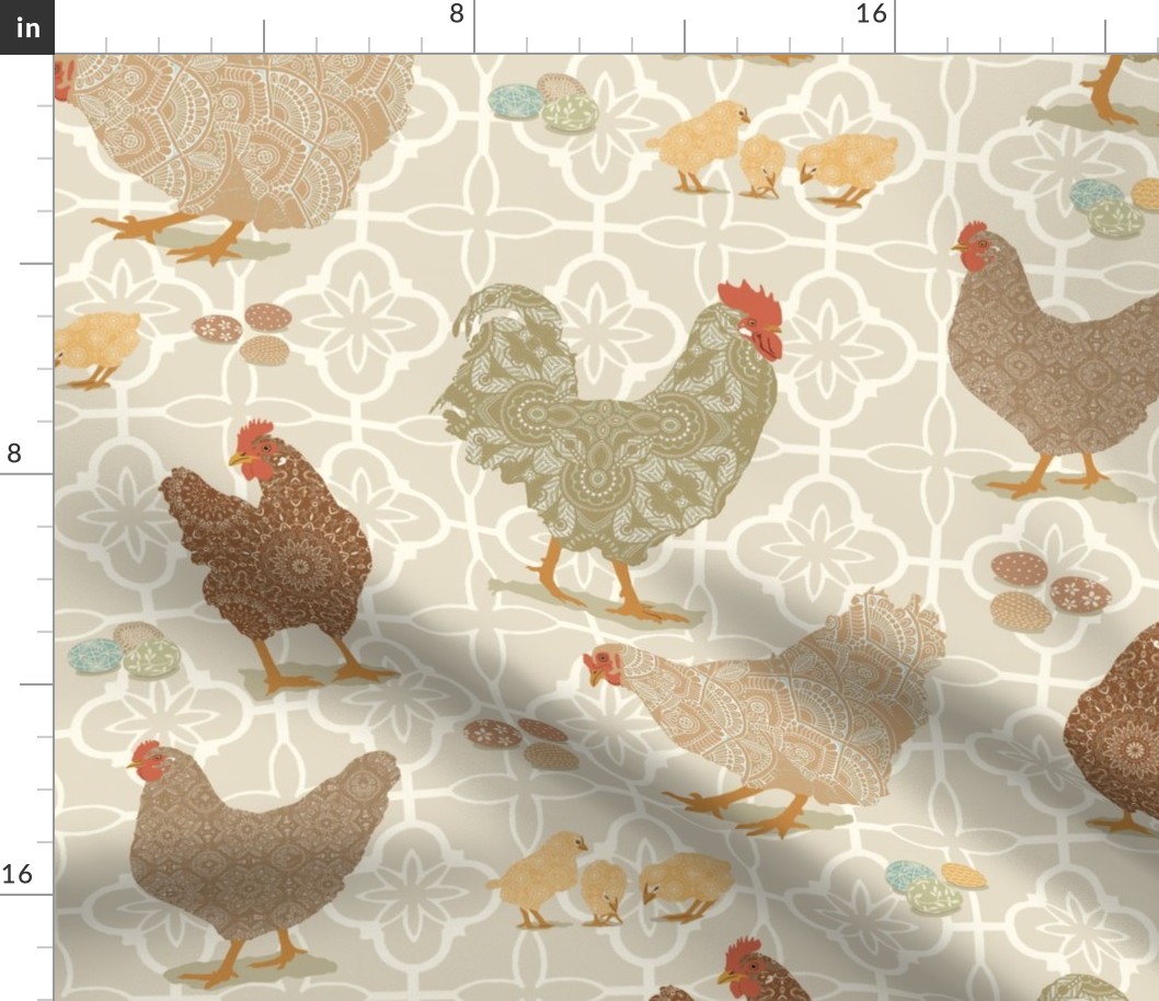 chicken wallpaper ivory background