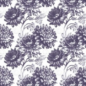 Antique Chrysanthemum Toile in Light Royal Purple - Coordinate