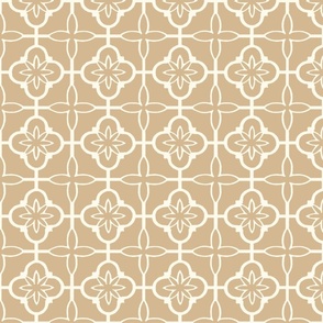 wrought iron fence cream on milk coffee color (chickens coordinate wallpaper)