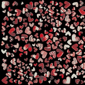 Heart Cross Stitch Red 60x36