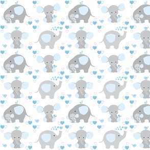 Blue Safari Elephant Baby Boy Nursery MEDIUM SIZE