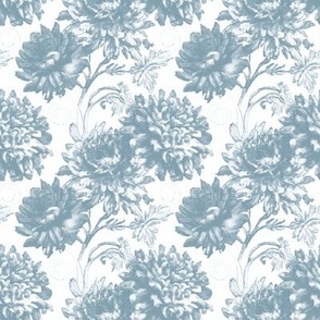 Antique Chrysanthemum Toile in Light French Blue - Coordinate