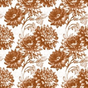 Antique Chrysanthemum Toile in Light Leather Brown - Coordinate