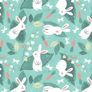 Sweet Bunnies Mint - Large