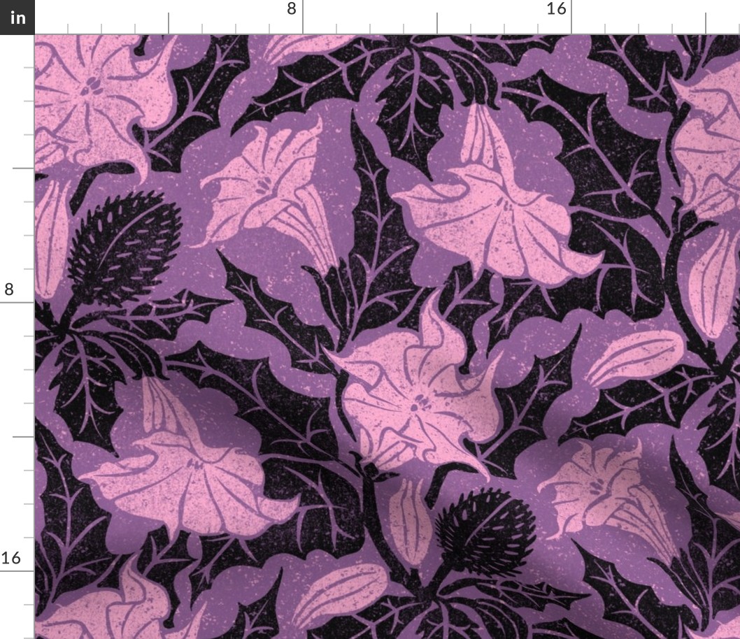 Datura - extra large - purple, black, and light mauve