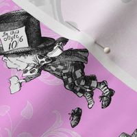 Pink Alice in Wonderland Top Hats, Teacups and Quotes