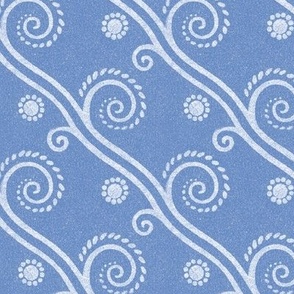 Textured Diagonal Swirls in Wedgewood Blue - Coordinate